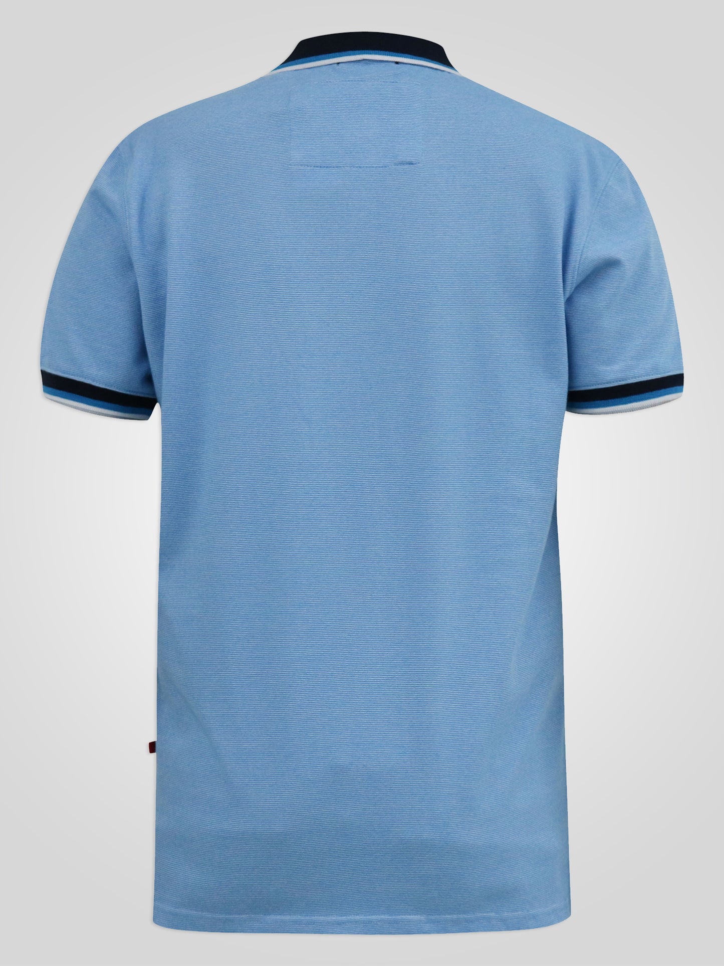 BAYTON 1 -D555 Sky Blue Fine Stripe Jersey Polo with Ribbed Collar and Cuffs