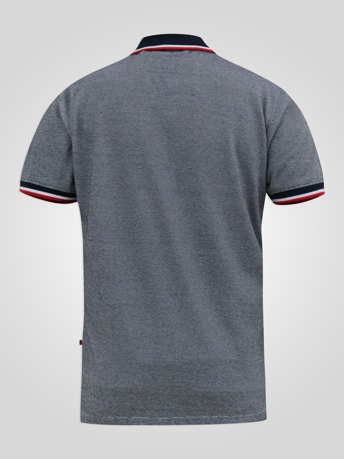 BAYTON 2 -D555 Grey Fine Stripe Jersey Polo with Ribbed Collar Cuffs and Placket