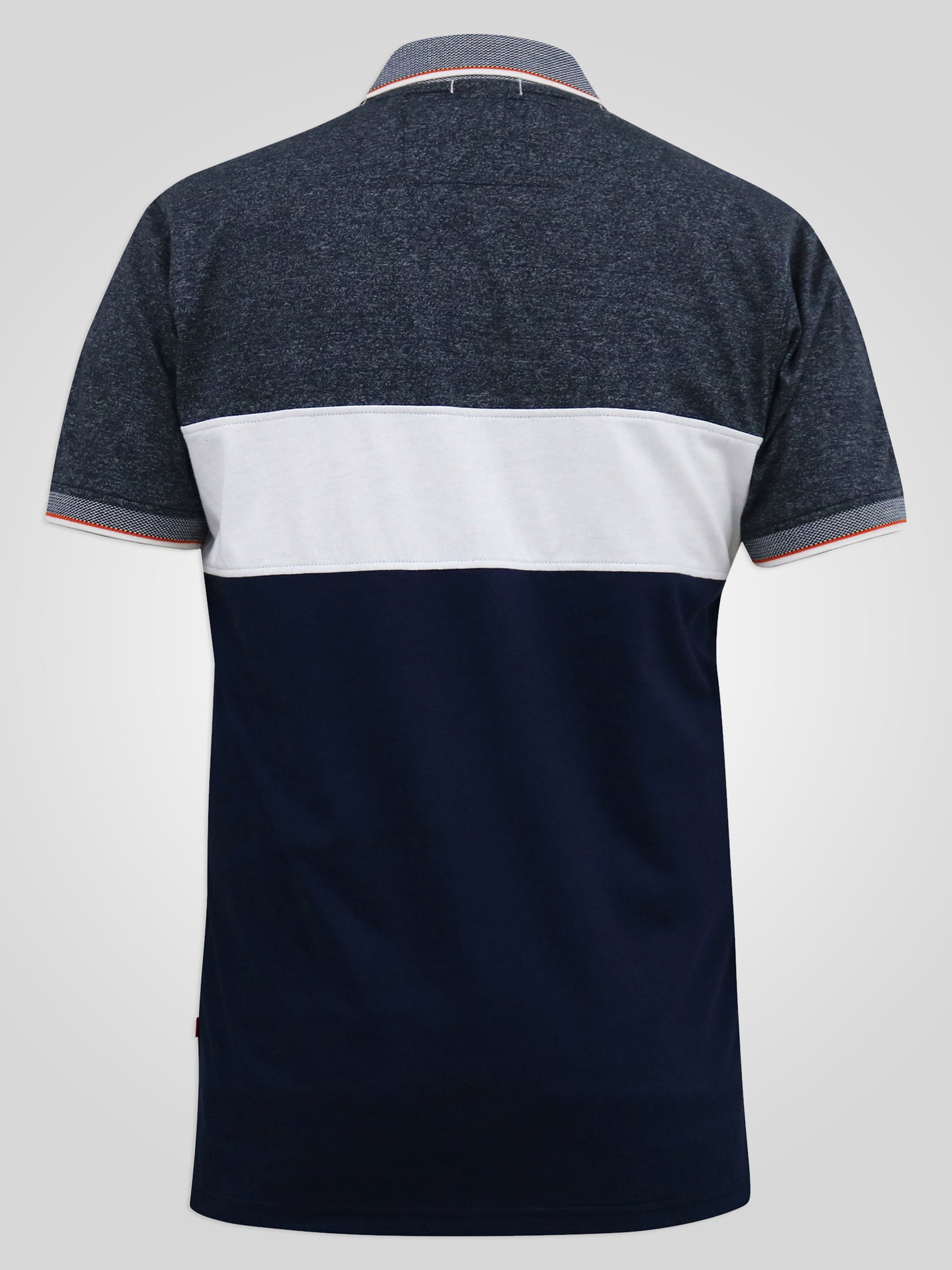EMERSON -D555 Navy Blue Cut and Sew Polo with Jacquard Collar