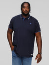SALFORD 1 -D555 Navy Blue Pique Polo with Collar Tipping Detail and Embroidery