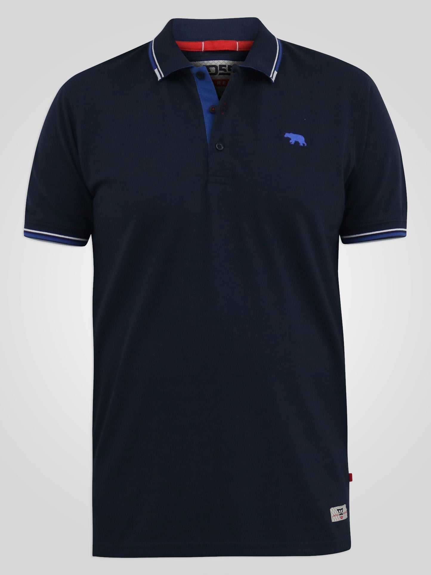 SALFORD 1 -D555 Navy Blue Pique Polo with Collar Tipping Detail and Embroidery