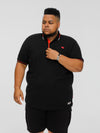 SALFORD 2 -D555 Black Pique Polo with Collar Tipping Detail and Embroidery
