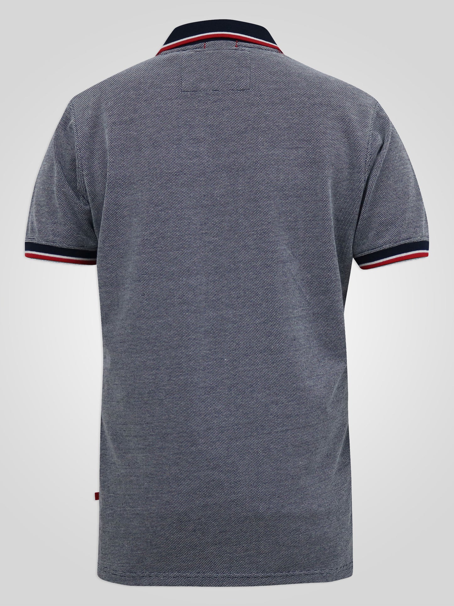 KEMSTON -D555 Navy/White Birds Eye Pique Polo with Ribbed Cuff & Collar Tipping