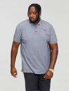 GIBRALTAR -D555 Navy Blue Pique Polo with Jacquard Collar &Tipping