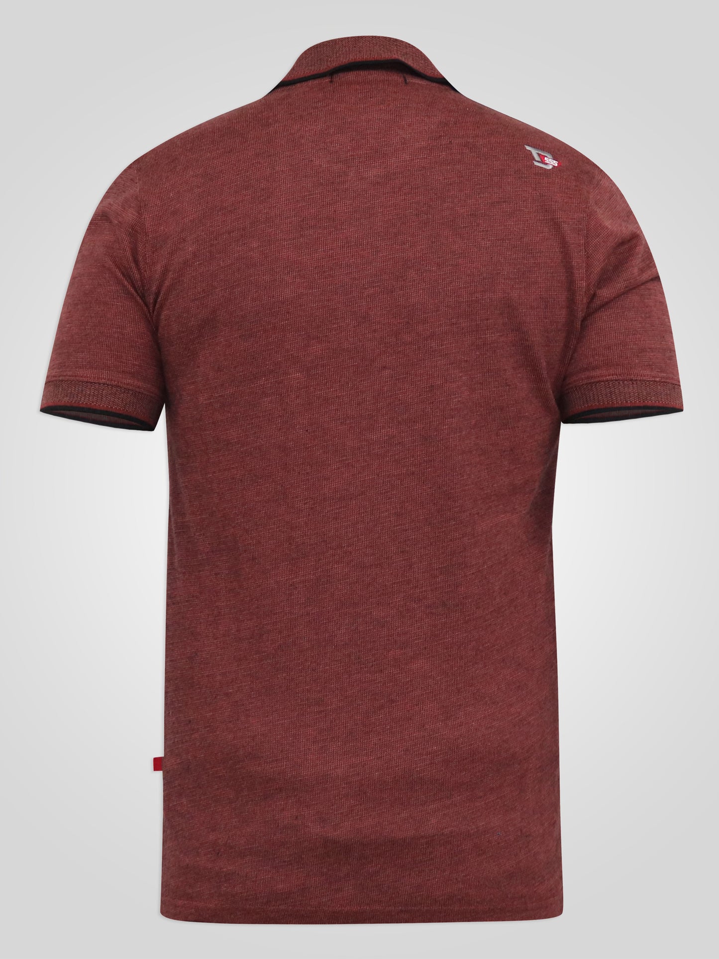 TROY 1 -D555 Rust Brown Textured Polo Shirt with Jacquard Collar