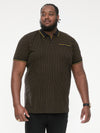 RAUL -D555 Black Jersey Polo with Jacquard Collar, Ribs and Chest Pocket