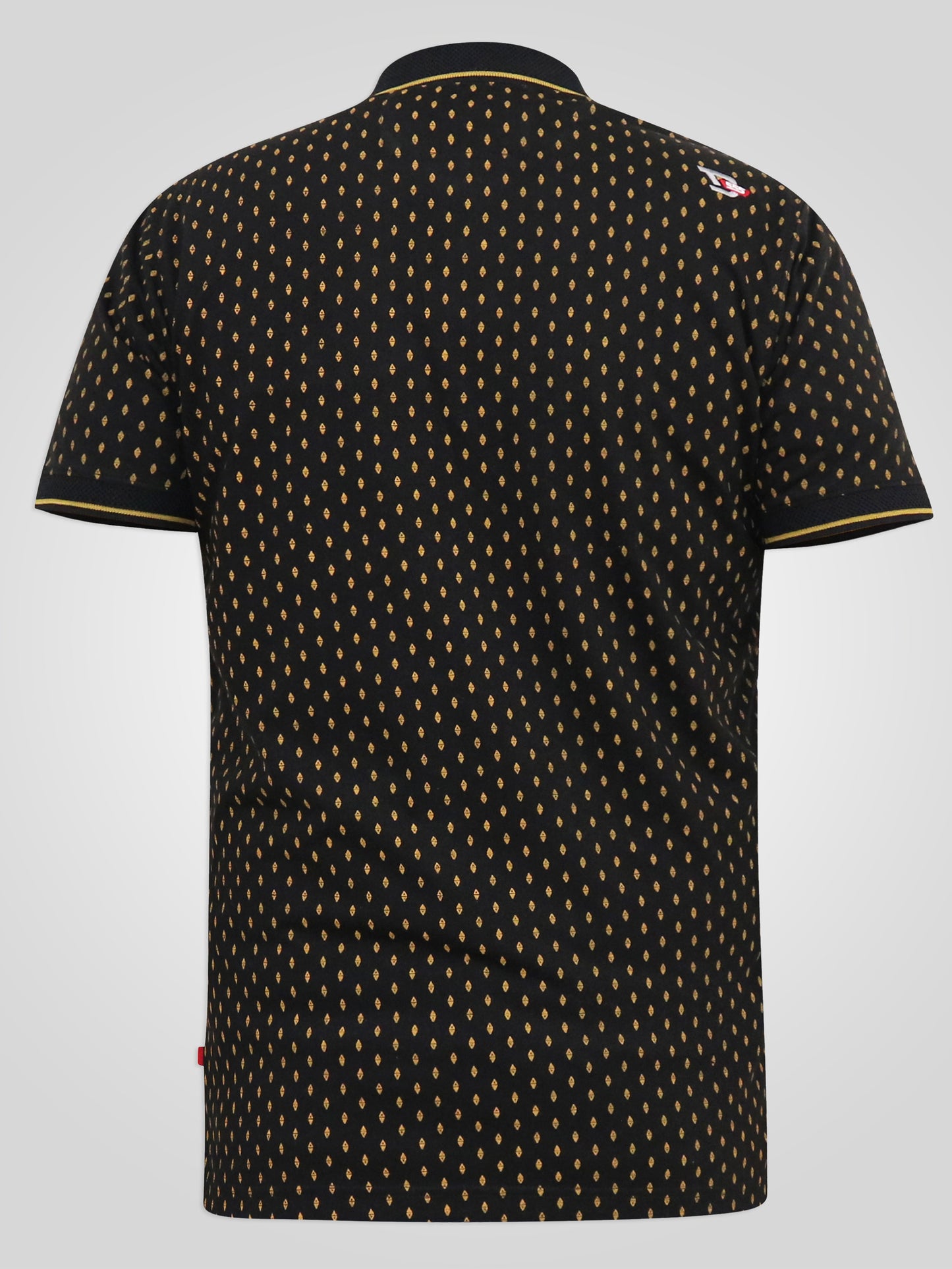 RAUL -D555 Black Jersey Polo with Jacquard Collar, Ribs and Chest Pocket