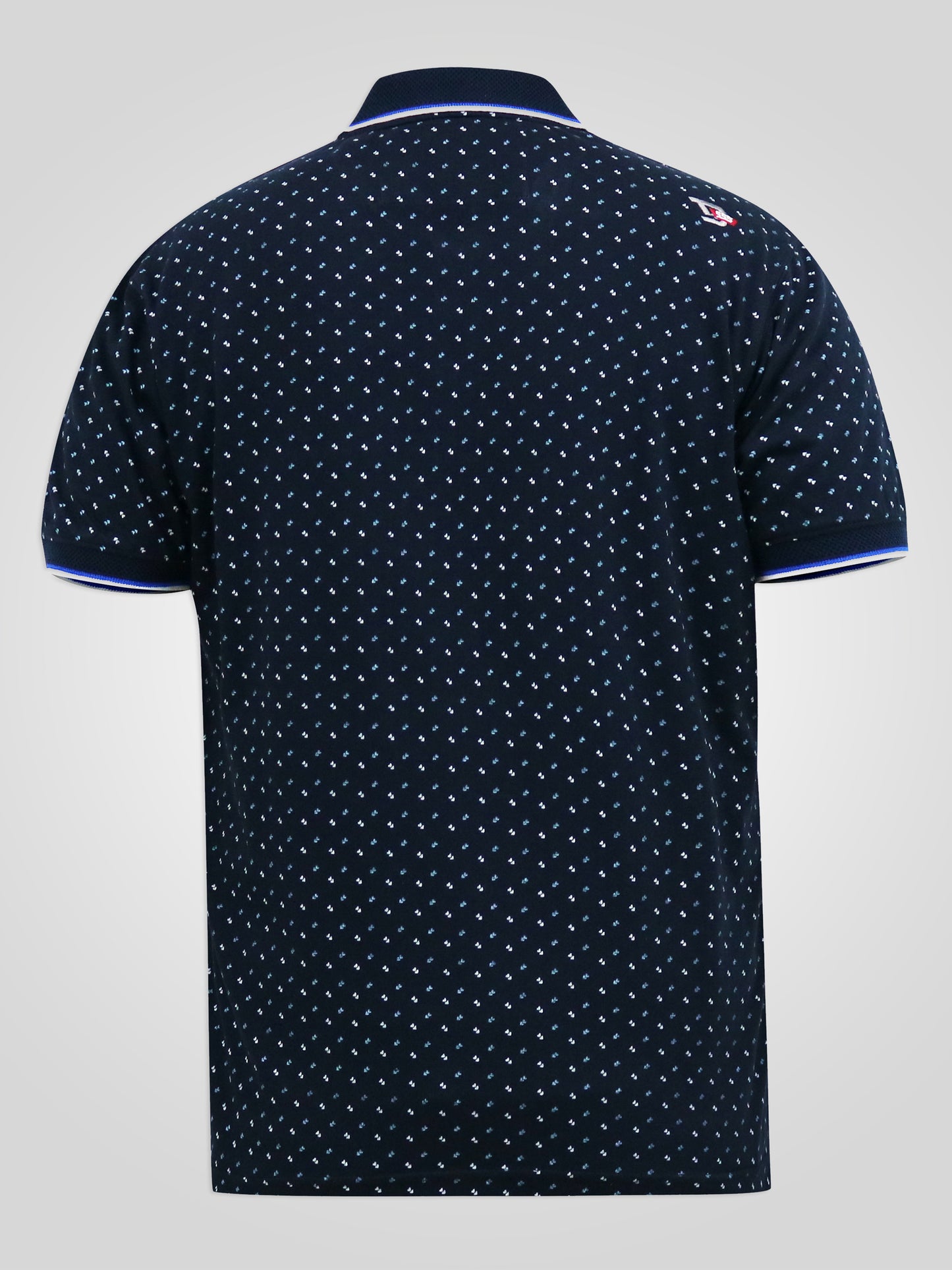 OAKLEY -D555 Navy Blue Jersey Polo with Jacquard Collar, Ribs and Pocket