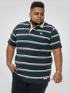 READING -D555 Navy Blue Stripe Short Sleeve Rugby Polo