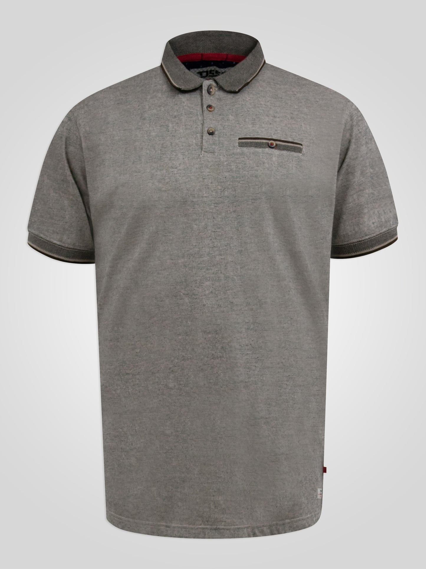 HOLYHEAD -D555 Stone Textured Polo Shirt with Jacquard Collar and Cuffs