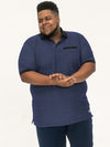 NEWCASTLE -D555 Grey Pique Polo with Contrast Collar Colour and Open Cuffs