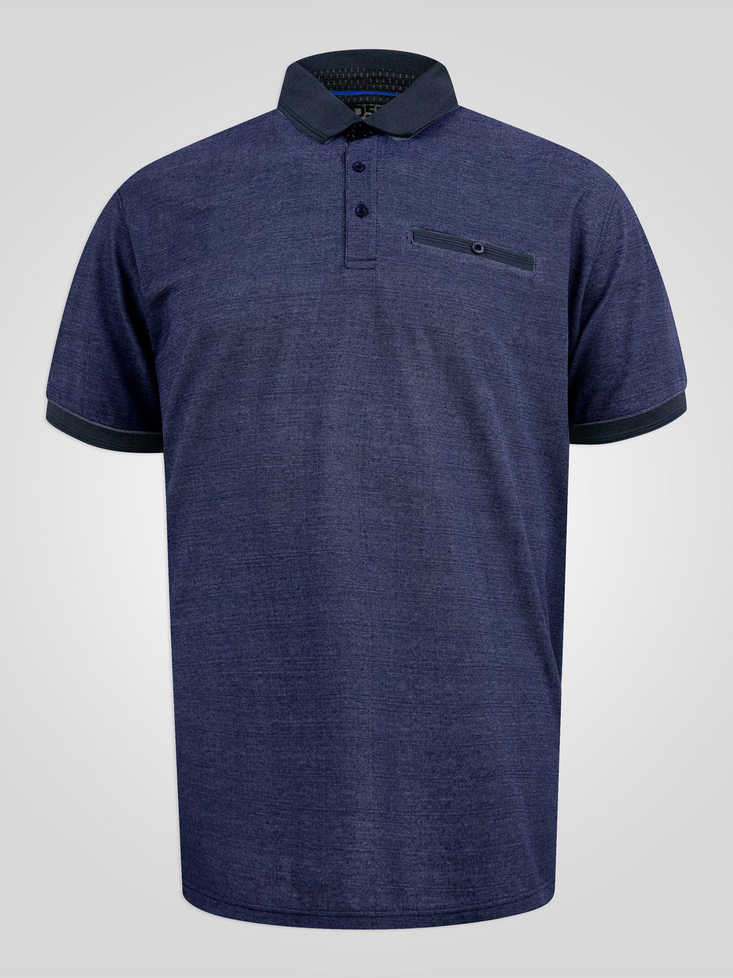 NEWCASTLE -D555 Grey Pique Polo with Contrast Collar Colour and Open Cuffs