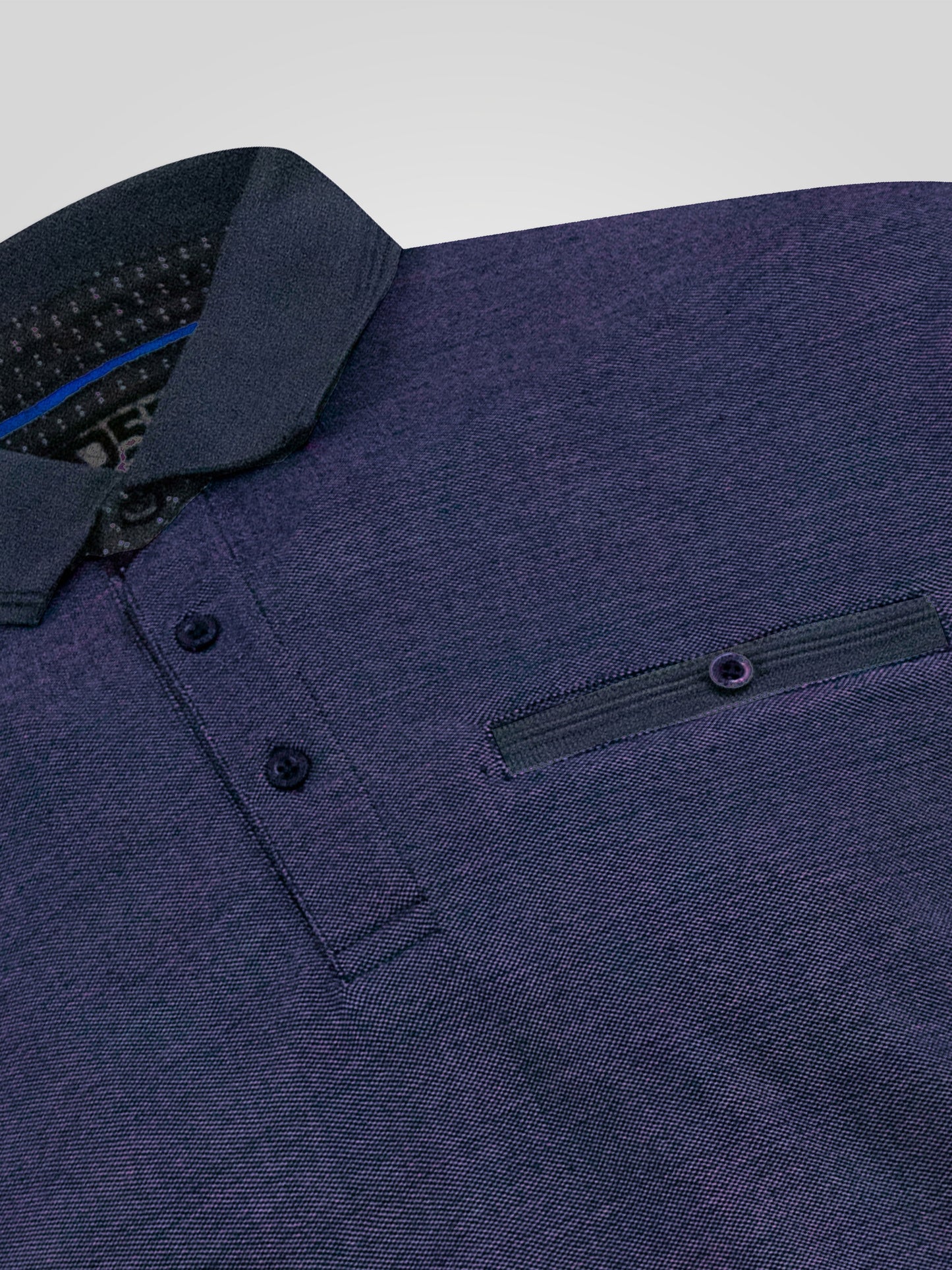 NEWCASTLE -D555 Grey Pique Polo with Contrast Collar Colour and Open Cuffs