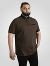 WORKSOP -D555 Black All Over Print Polo with Jacquard Collar Pocket and Cuffs
