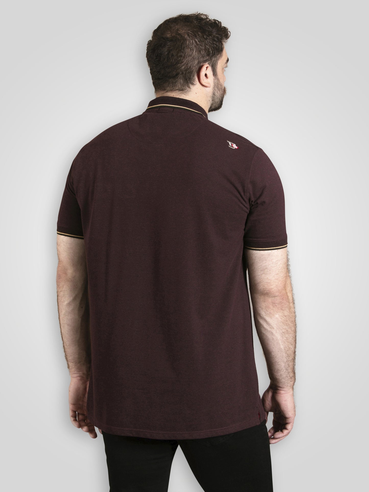 REDDITCH 1 -D555 Burgundy Pique Polo Shirt with Jacquard Collar