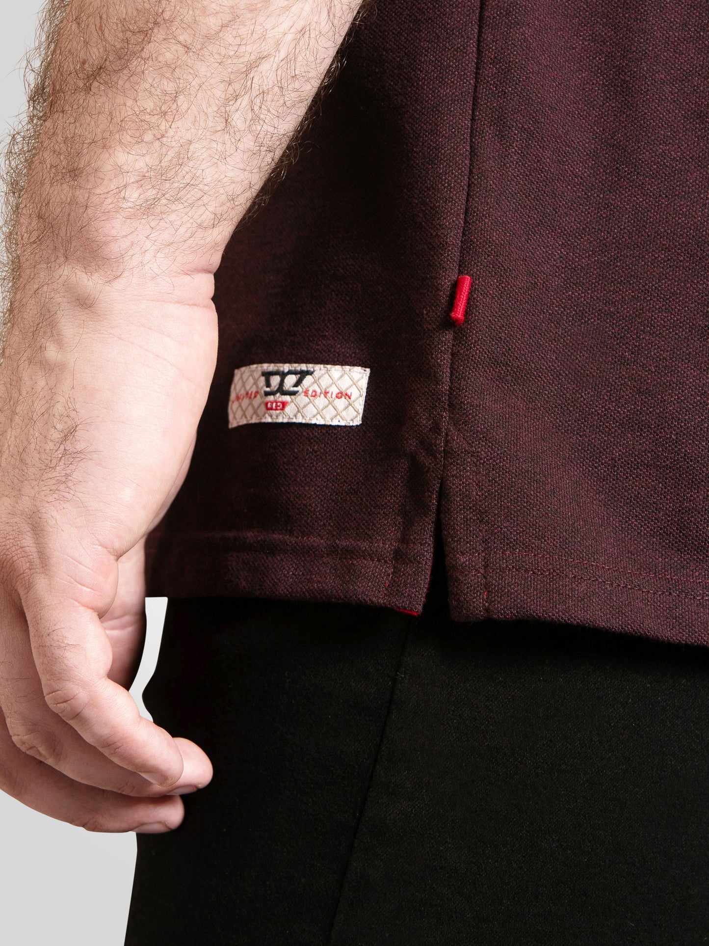 REDDITCH 1 -D555 Burgundy Pique Polo Shirt with Jacquard Collar