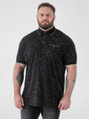 MURPHY -D555 Black Reno Polo with Jacquard Collar and Pocket