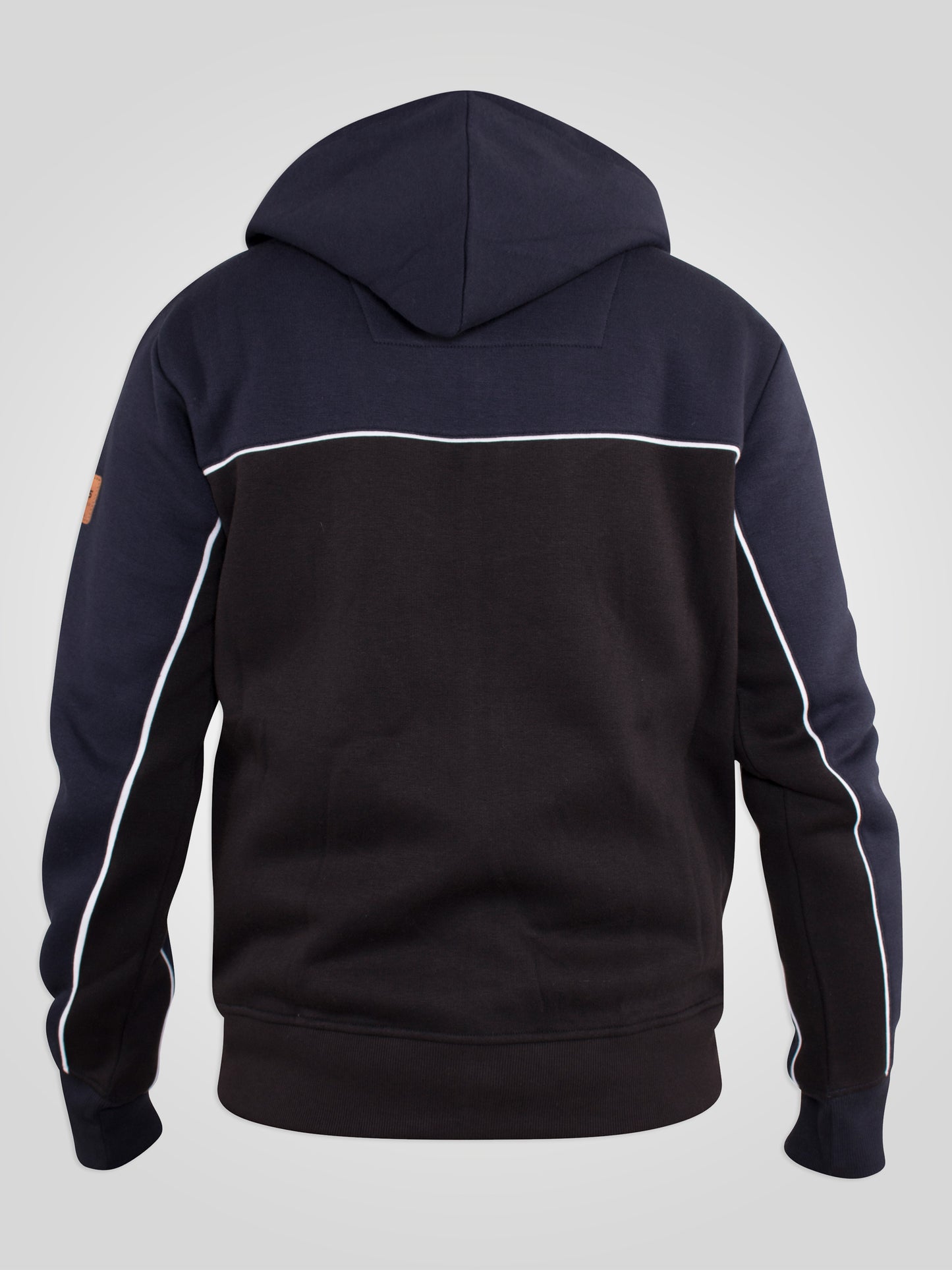 VINCENT -D555 Navy/Black Full Zip Hoody with Chest and Sleeve Piping Detail