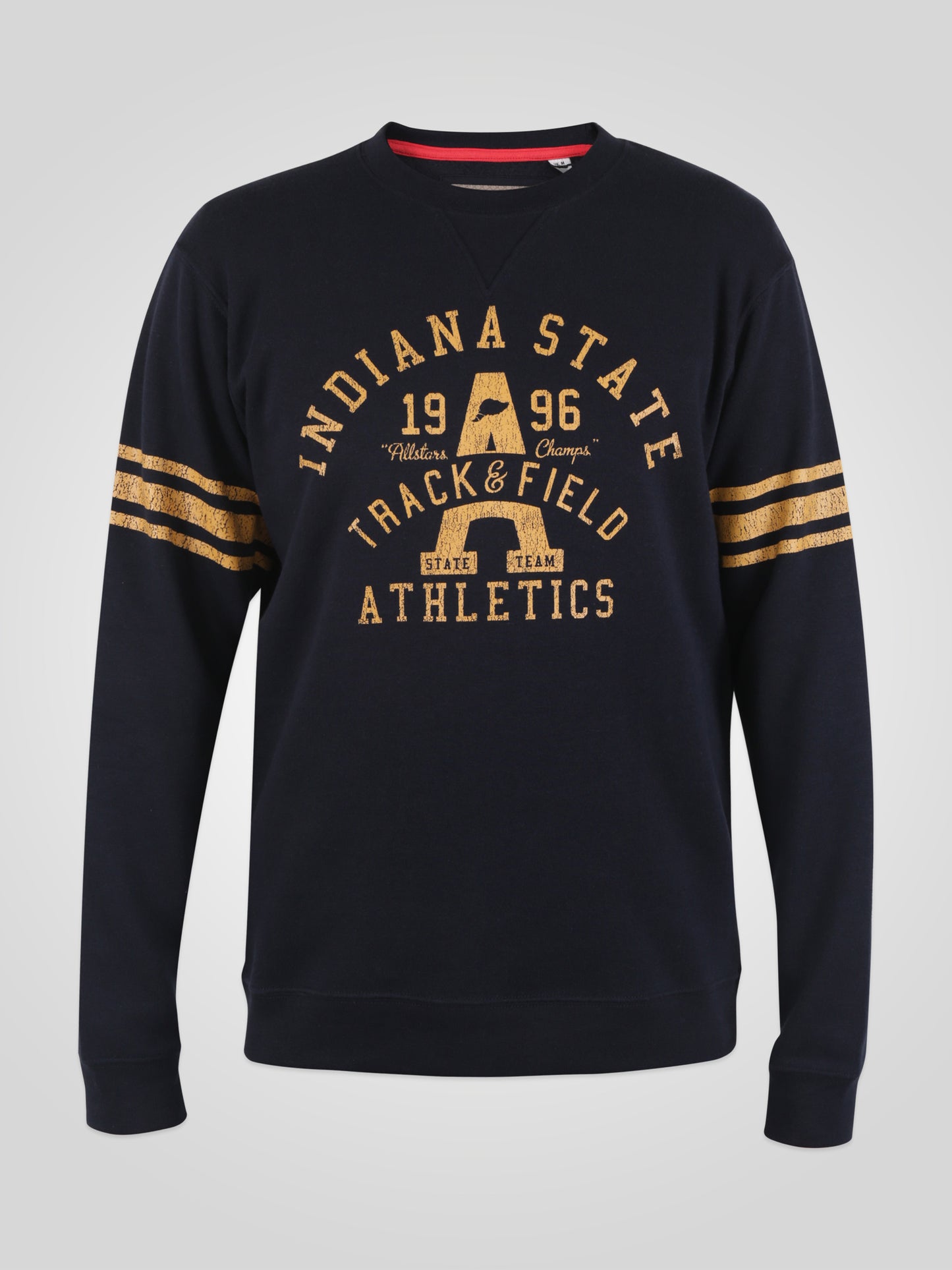 CHARLESTOWN -D555 Navy Blue Indiana State Printed Crew Neck Sweatshirt