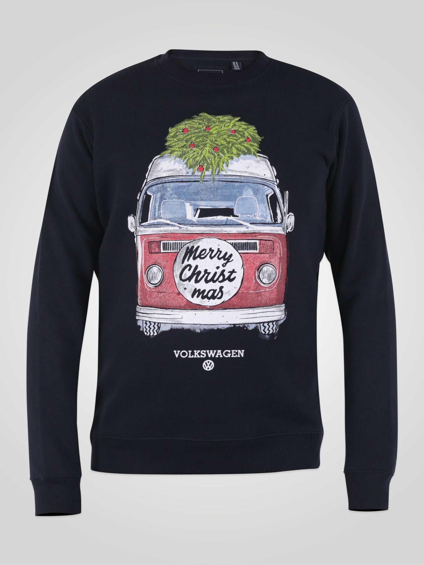 WEYMOUTH -D555 Navy Blue Official Licensed VW Christmas Camper Van Sweatshirt