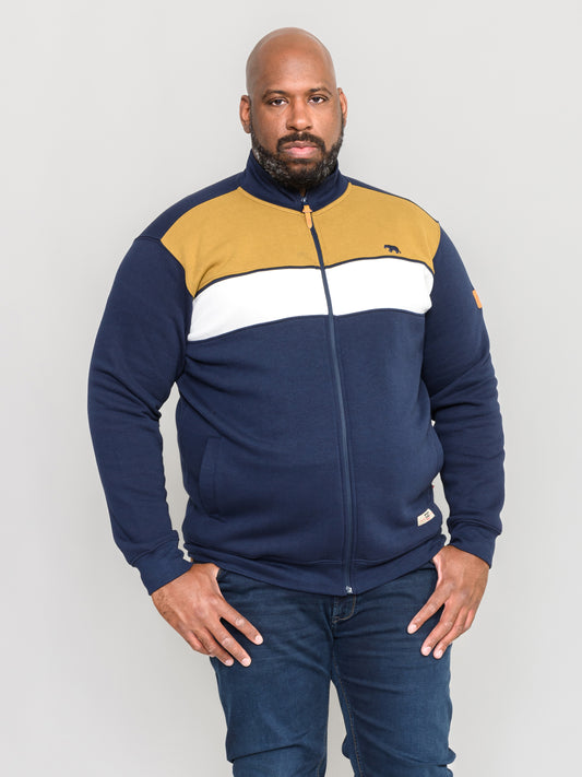 WILLOWBROOK -D555 Navy Blue Cut and Sew Full Zipper Sweatshirt