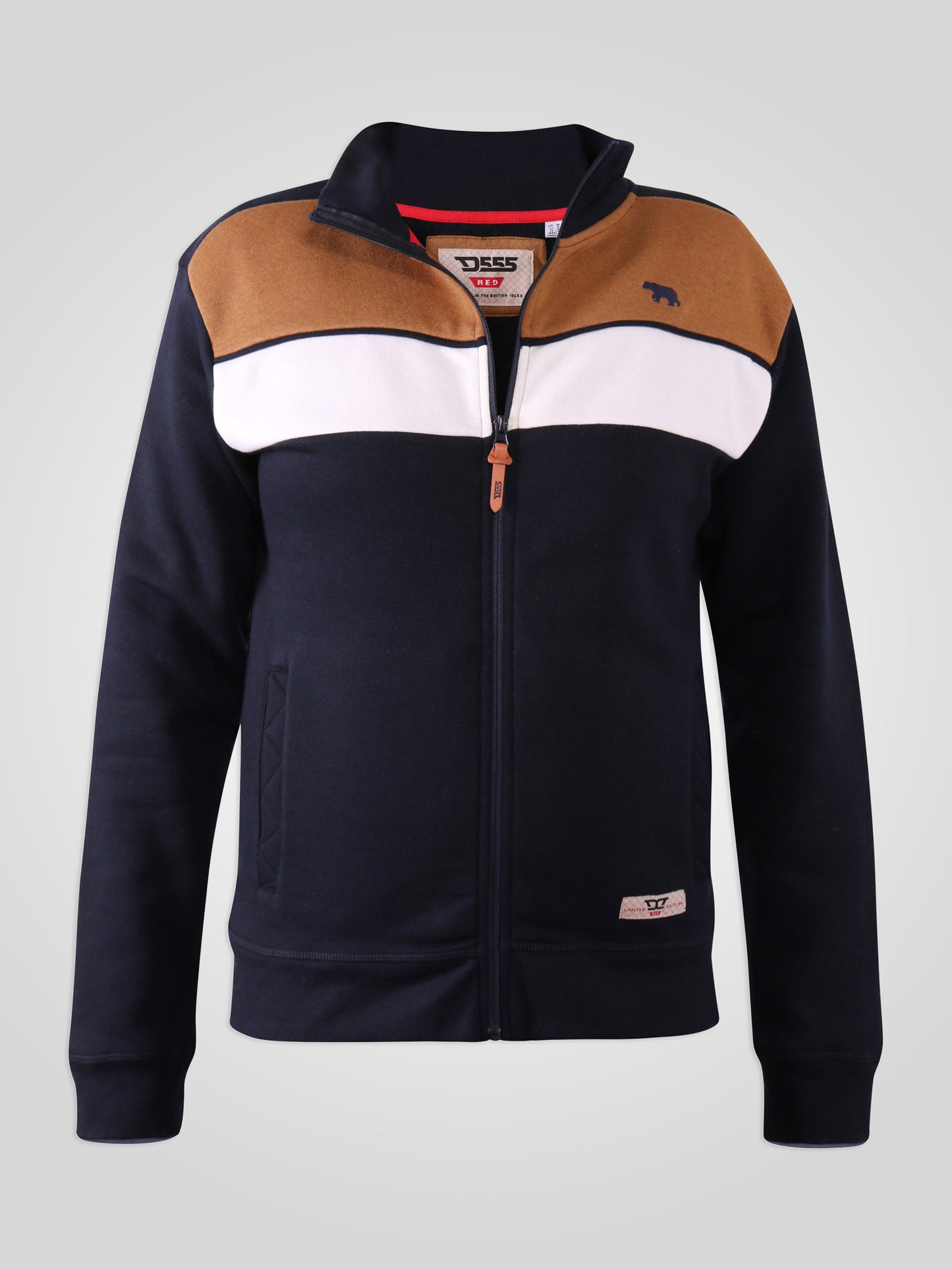 WILLOWBROOK -D555 Navy Blue Cut and Sew Full Zipper Sweatshirt