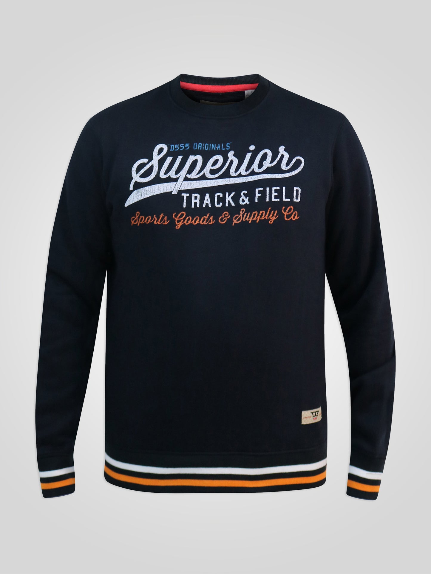 MARLOW -D555 Navy Blue Superior Track and Field Printed Crew Neck Sweatshirt