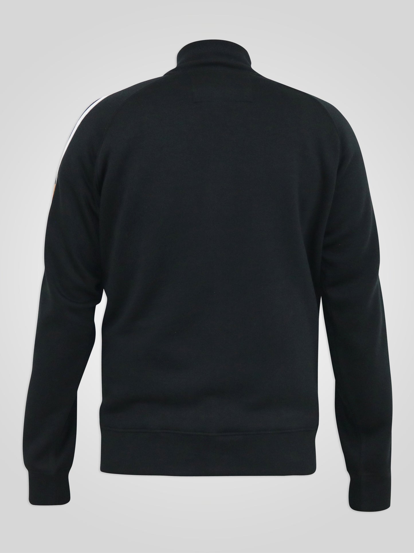 MARSTON -D555 Black Zip Through Sweatshirt with Ribbed Collar