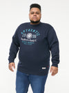 KEYWORTH -D555 Navy Blue Authentic Printed Crew Neck Sweatshirt