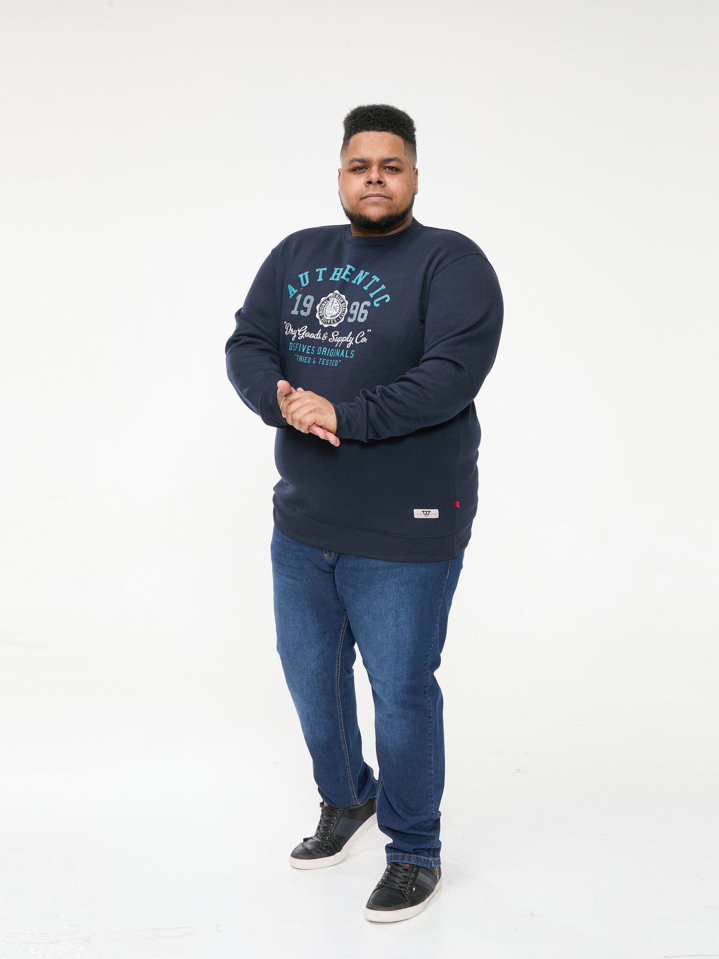 KEYWORTH -D555 Navy Blue Authentic Printed Crew Neck Sweatshirt