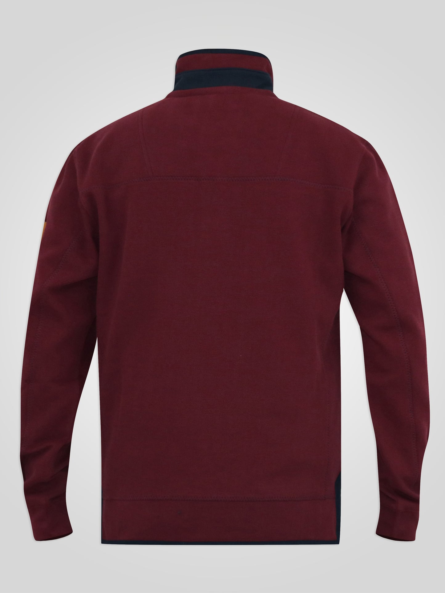 HIRALDO -D555 Burgundy Quarter Zip Neck Pique Fleece Sweatshirt