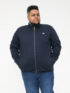 NASHUA -D555 Navy Blue Zip Through Sweatshirt In Fleece