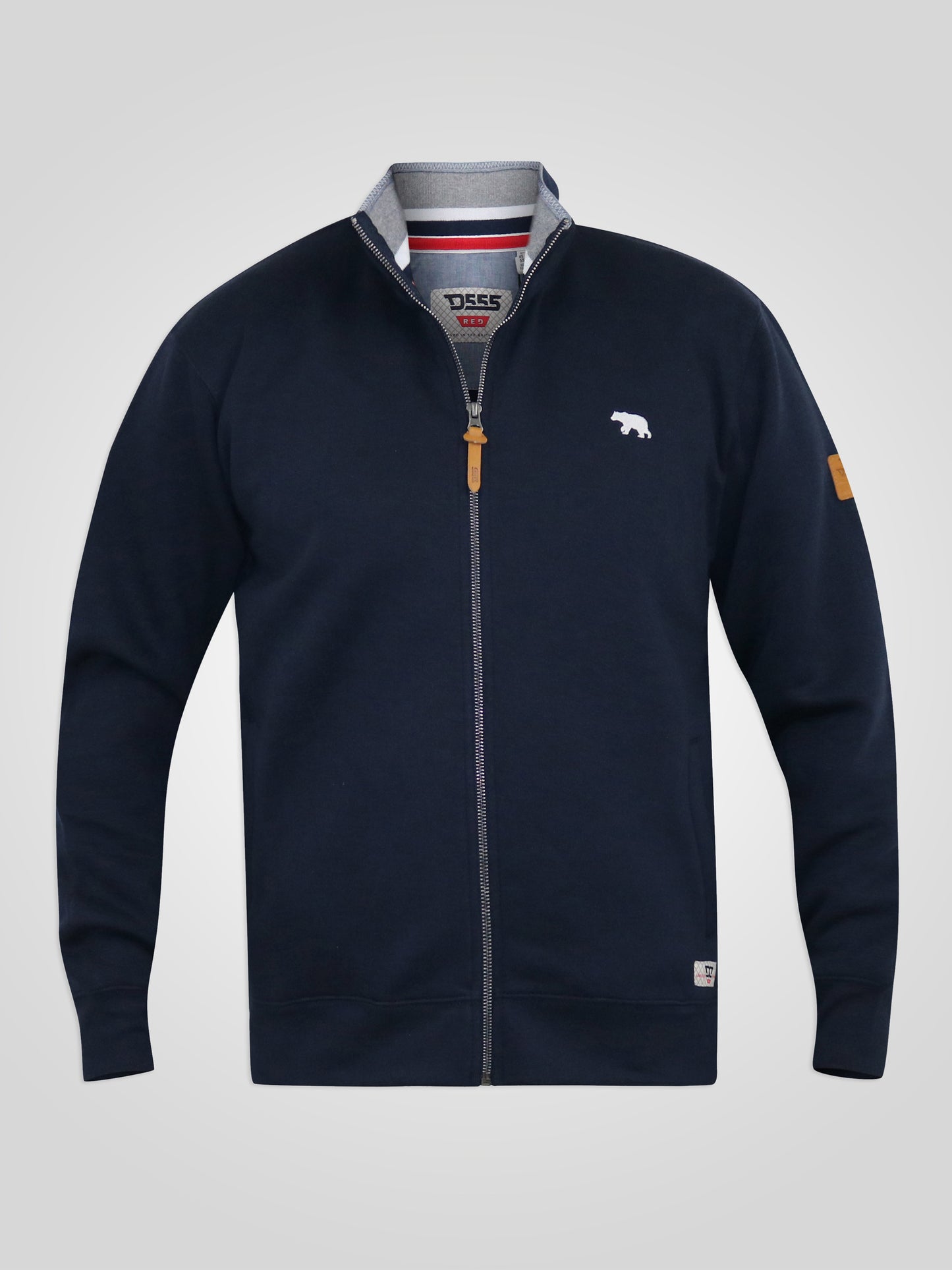 NASHUA -D555 Navy Blue Zip Through Sweatshirt In Fleece