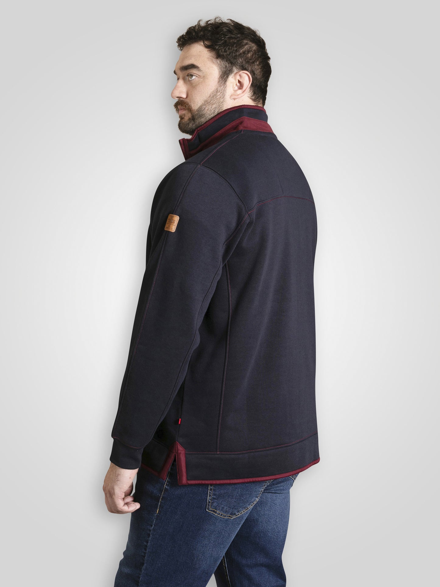 LEICESTER 1 -D555 Navy Blue Navy Quarter Zip Neck Fleece Sweatshirt