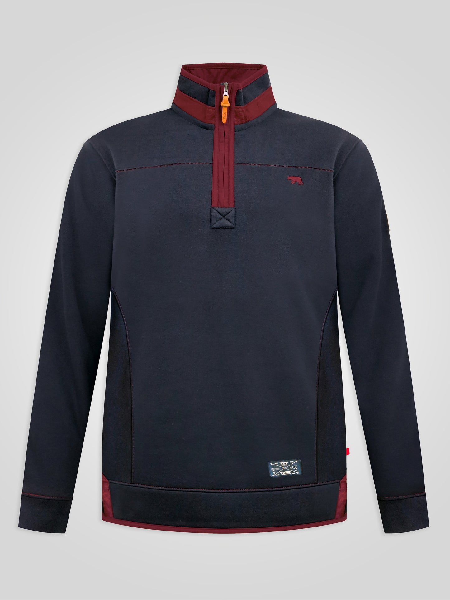 LEICESTER 1 -D555 Navy Blue Navy Quarter Zip Neck Fleece Sweatshirt