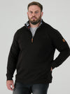 RUSSEL 1 -D555 Black 1/4 Zip Sweatshirt In Fleece with Chest Embroidery