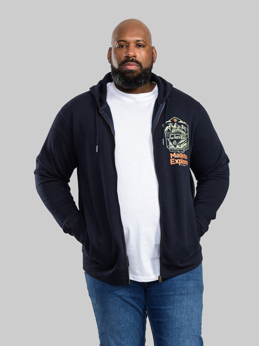ANSFORD -D555 Navy Blue Official Licensed VW Made To Explore Full Zip Hoody