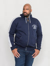 EATON -D555 Navy Blue Full Zip Hoody with Chest Embroidery