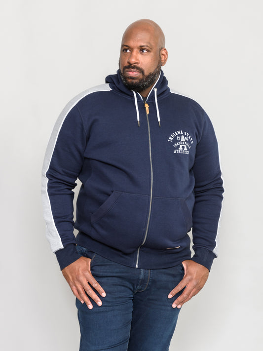 EATON -D555 Navy Blue Full Zip Hoody with Chest Embroidery