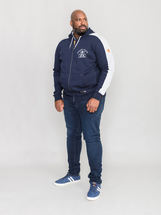 EATON -D555 Navy Blue Full Zip Hoody with Chest Embroidery
