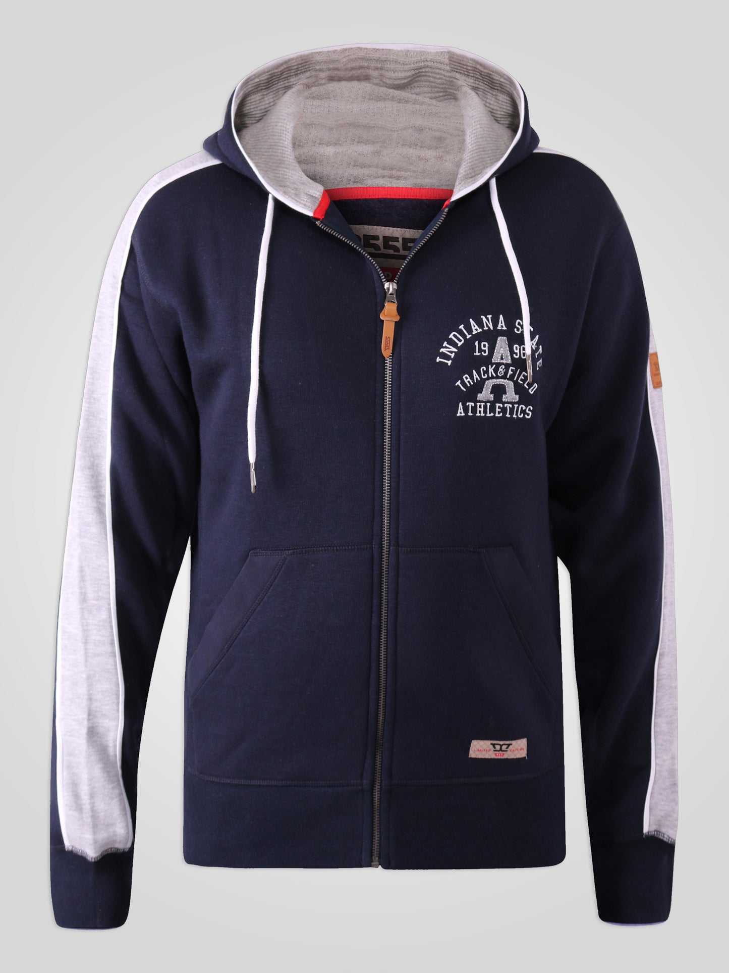 EATON -D555 Navy Blue Full Zip Hoody with Chest Embroidery