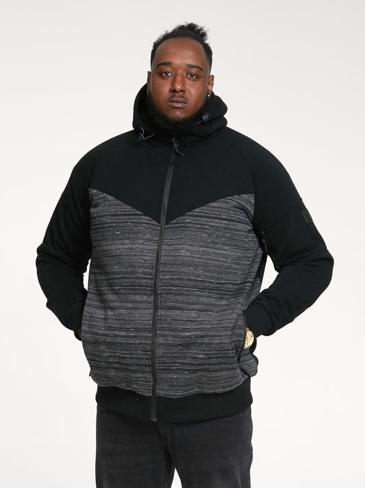 CLIPSTONE -D555 Black Zip Through Hoody with Sherpa Lining