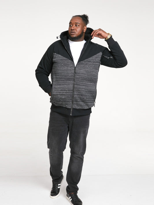 CLIPSTONE -D555 Black Zip Through Hoody with Sherpa Lining