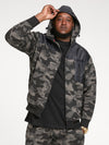 GRENDON -D555 Green Camouflage Print Full Zip Through Hoody with Ripstop Trim