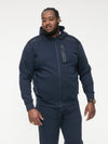 GABRIEL -D555 Navy Blue Couture Zip Through Hoody with Reversed Zips