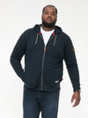 IRVIN -D555 Navy Blue Full Zip Jacquard Hoody with Chest Embroidery