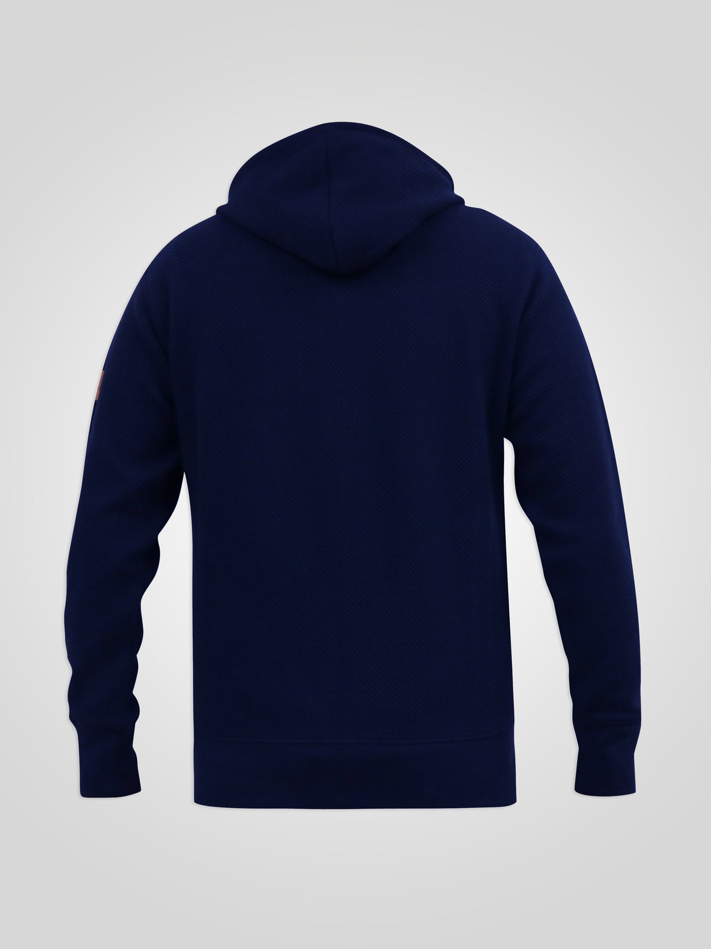 IRVIN -D555 Navy Blue Full Zip Jacquard Hoody with Chest Embroidery