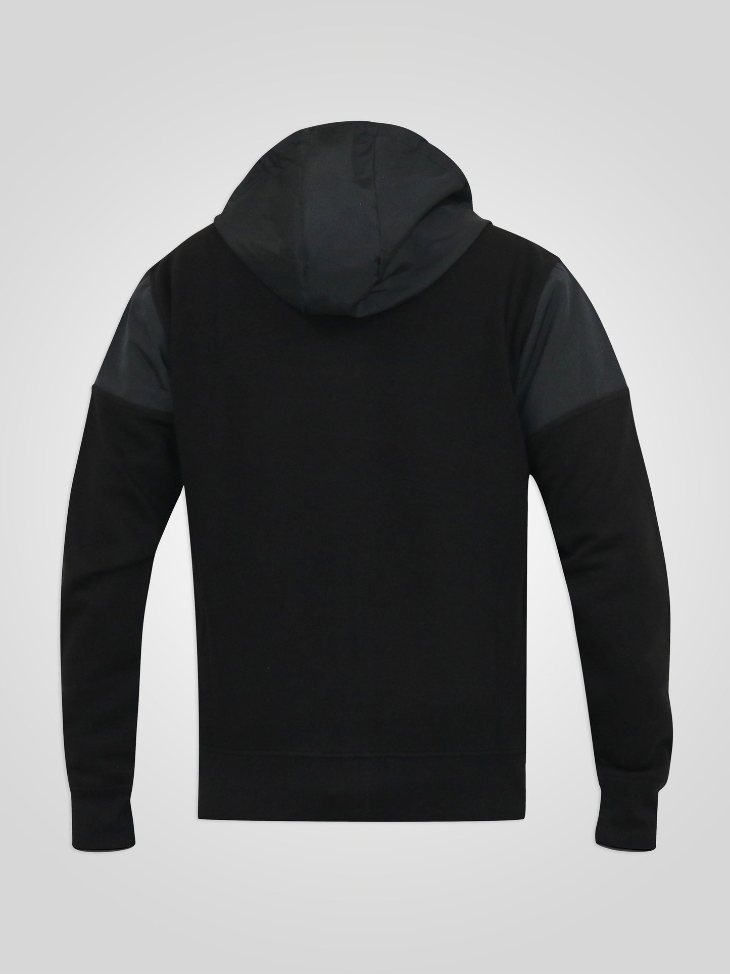 DEAN -D555 Black Couture Zip Through Hoody with Woven Contrast Trim