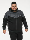 HENNESSEY -D555 Black Zip Through Hoody with Sherpa Lining