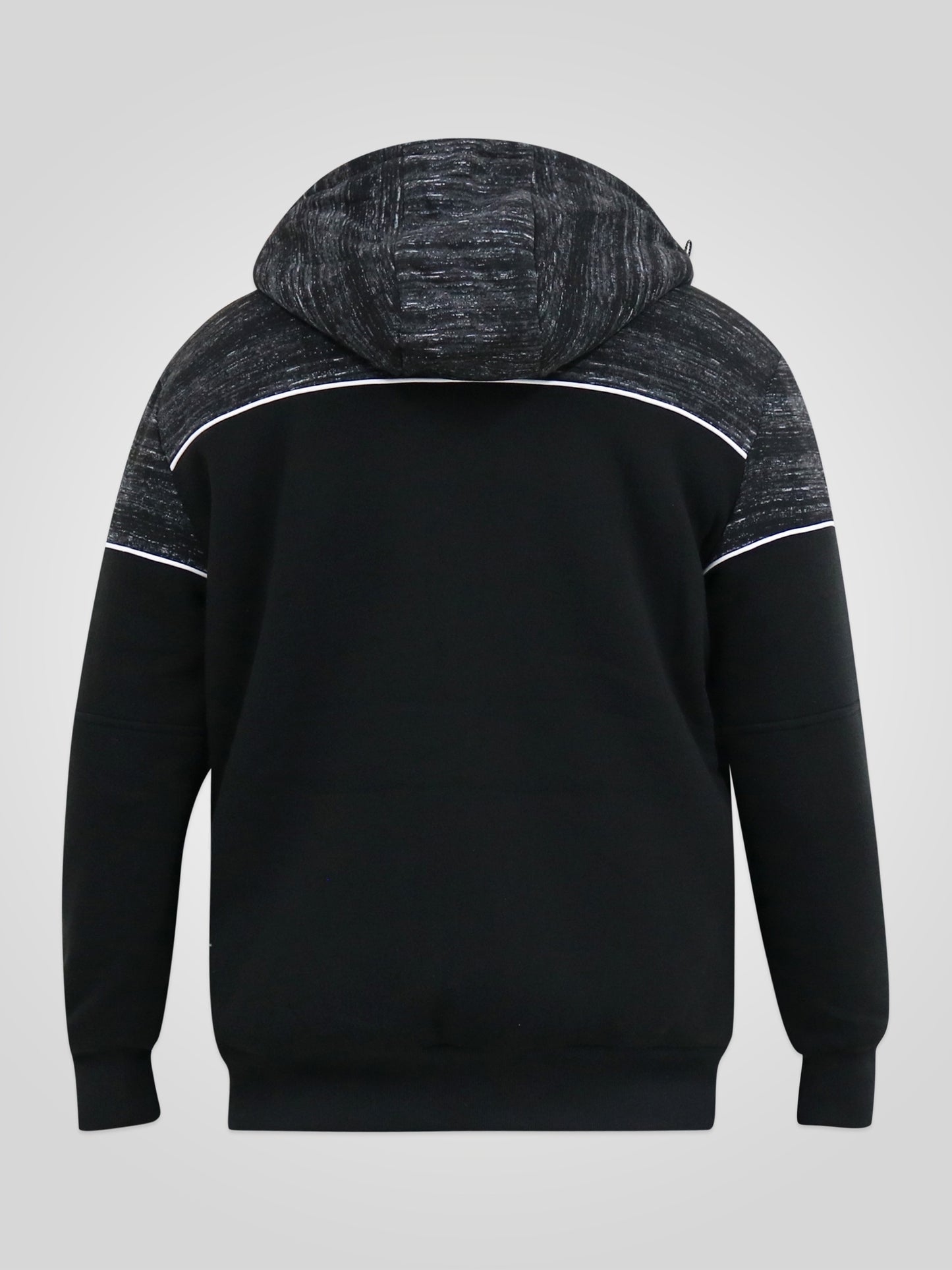 HENNESSEY -D555 Black Zip Through Hoody with Sherpa Lining